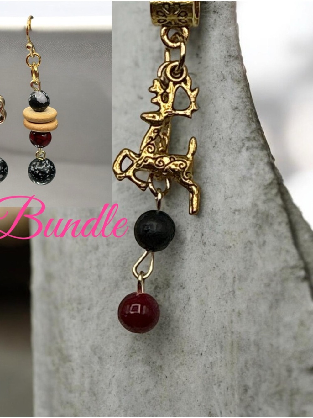 Artisan Golden Deer Floral Pendant Bundle